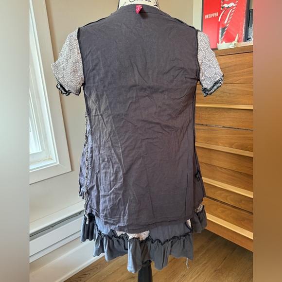 Bundle 3 for $10 DIDI gray patchwork beaded wrap top. - Picture 6 of 15